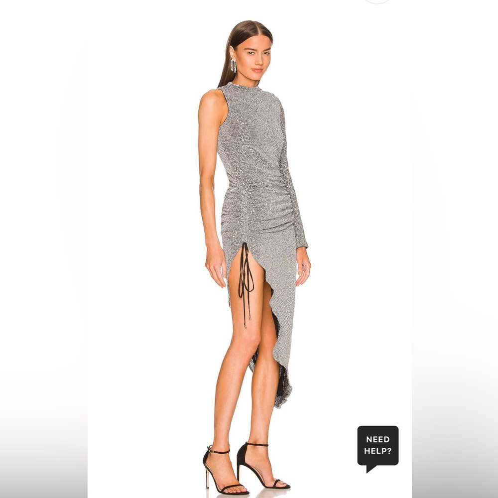 NWT Revolve Michael Costello Silver Midi Dress